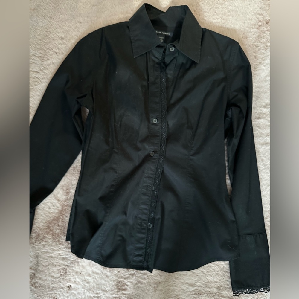 Banana Republic Black Collared Shirt